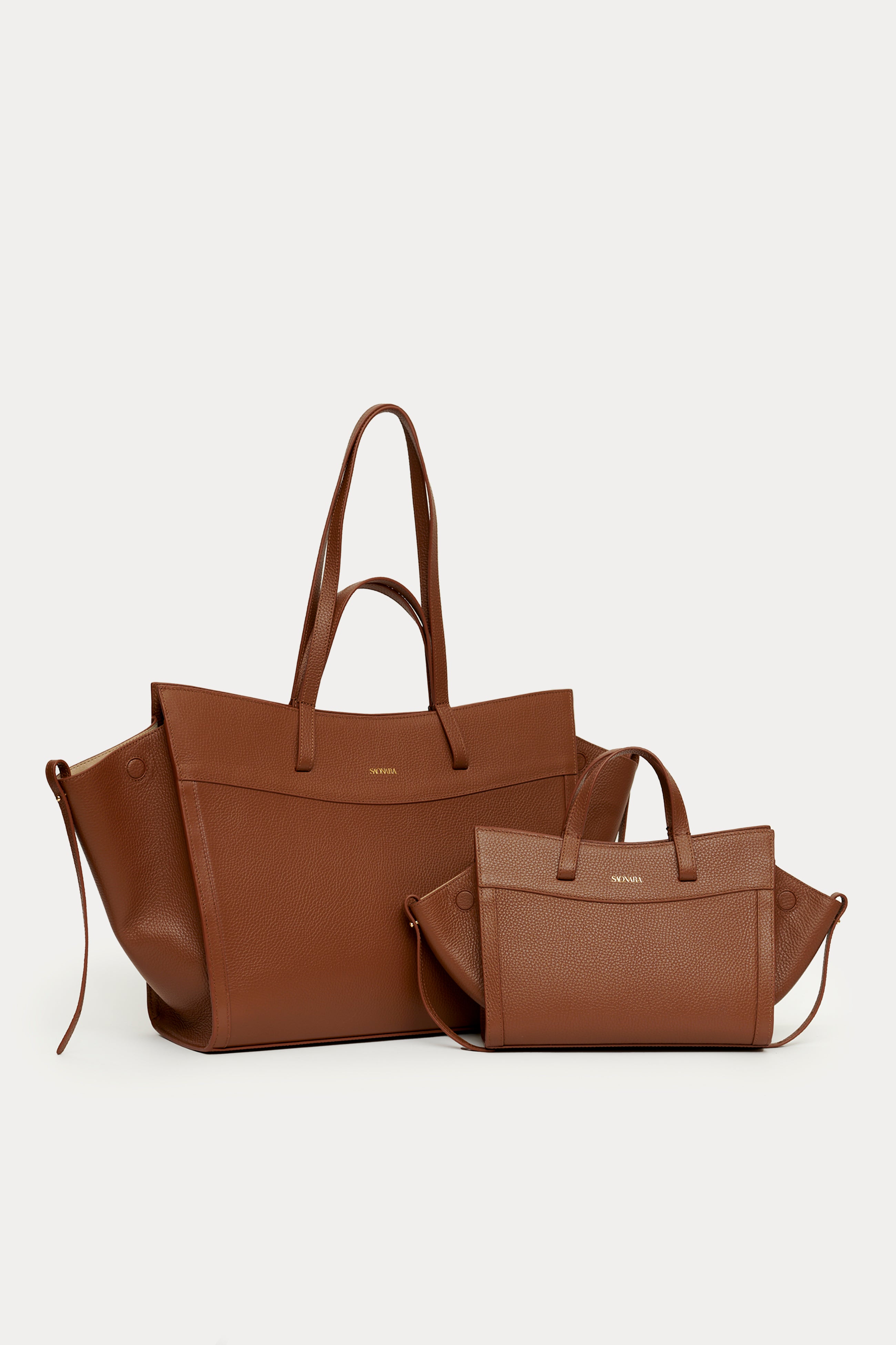 SAONARA SHOPPING BAG MOKA LEATHER