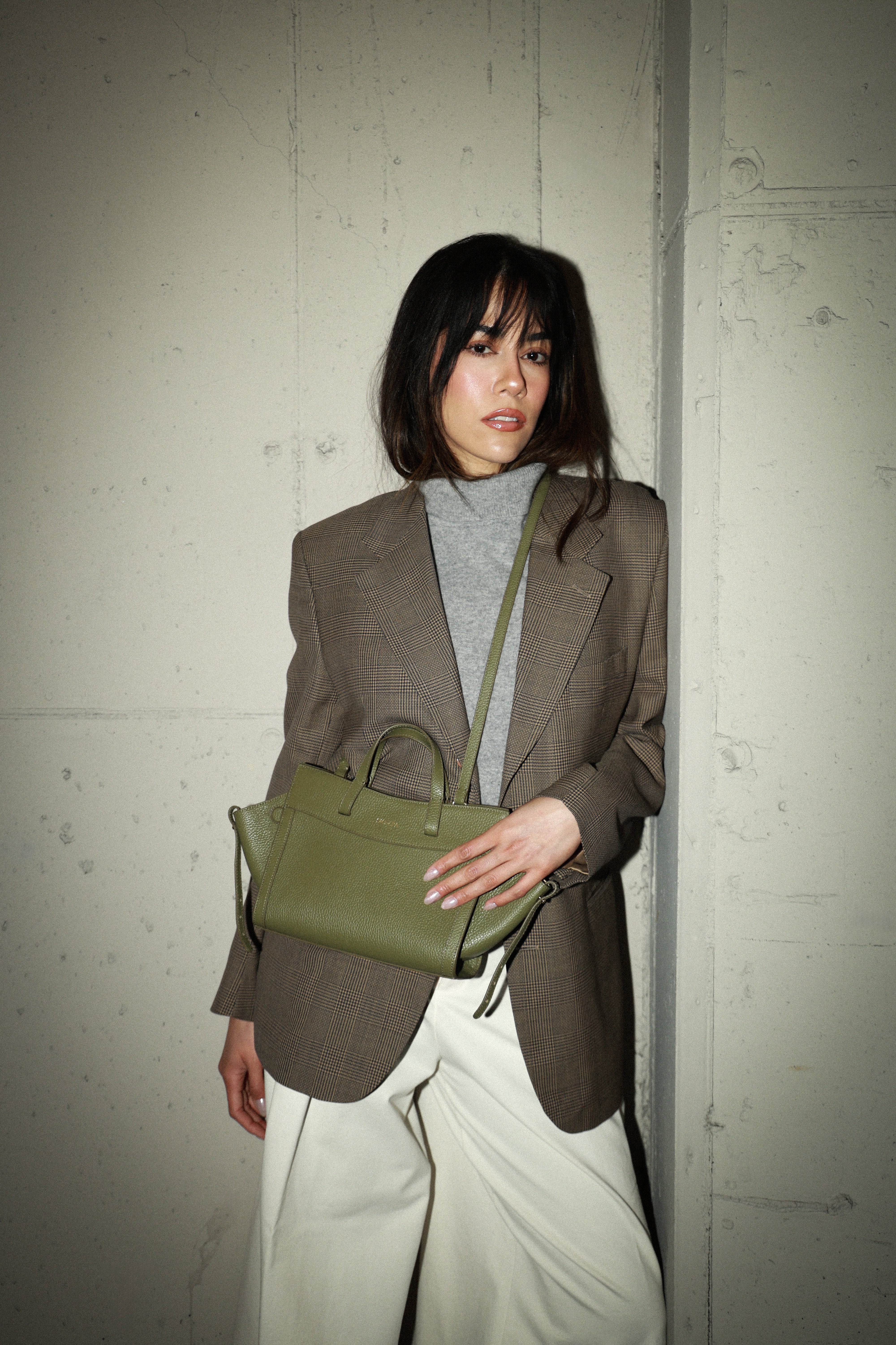 SAONARA MINI SHOPPING BAG KHAKI PIEL