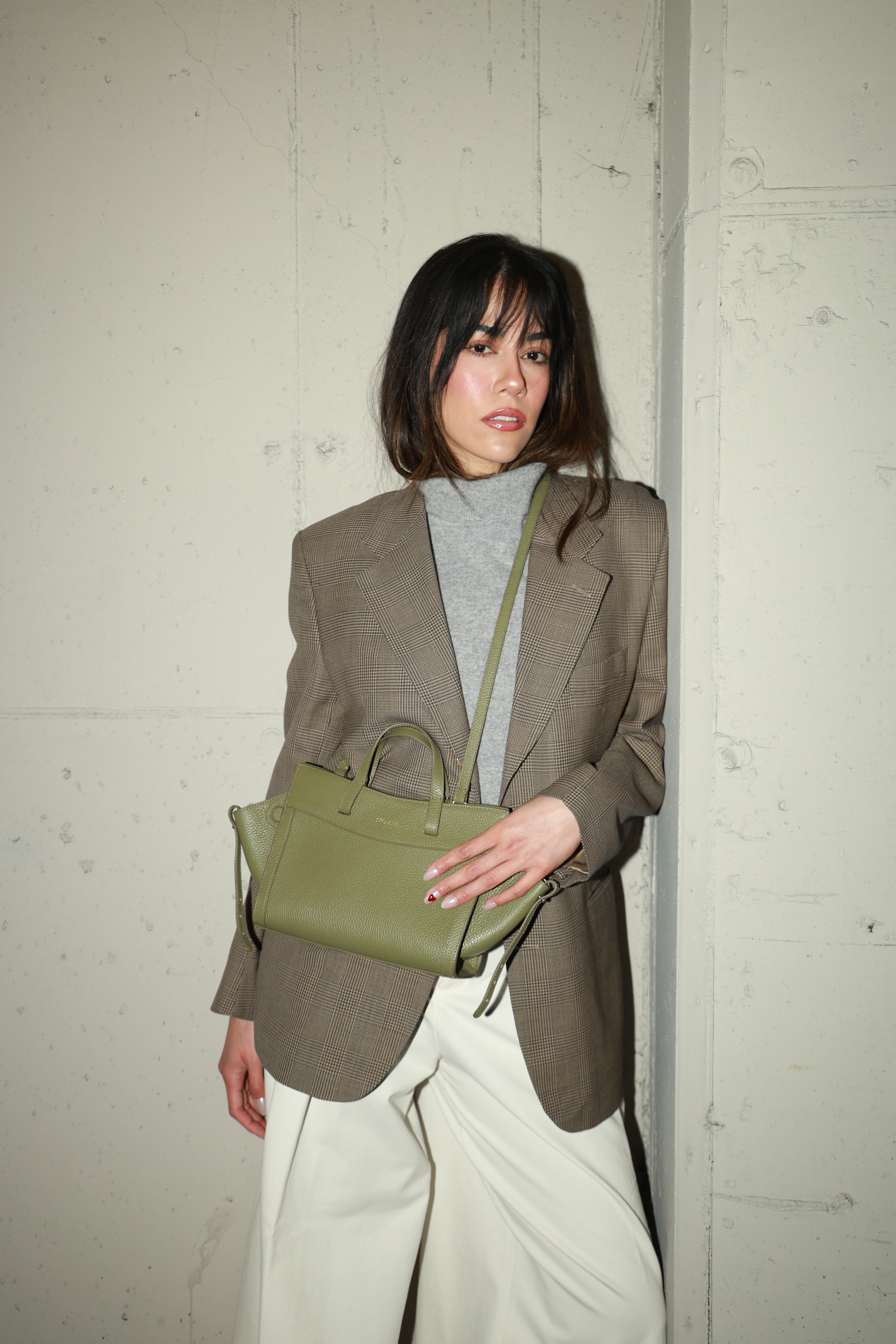 SAONARA MINI SHOPPING BAG KHAKI PIEL