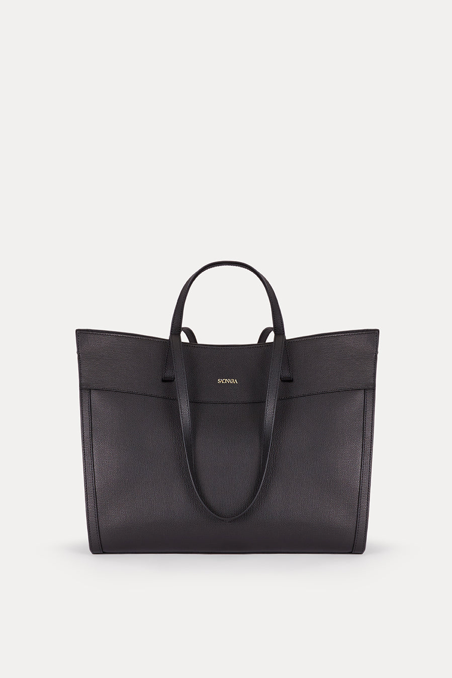 SAONARA SHOPPING BAG TOTAL BLACK LEATHER