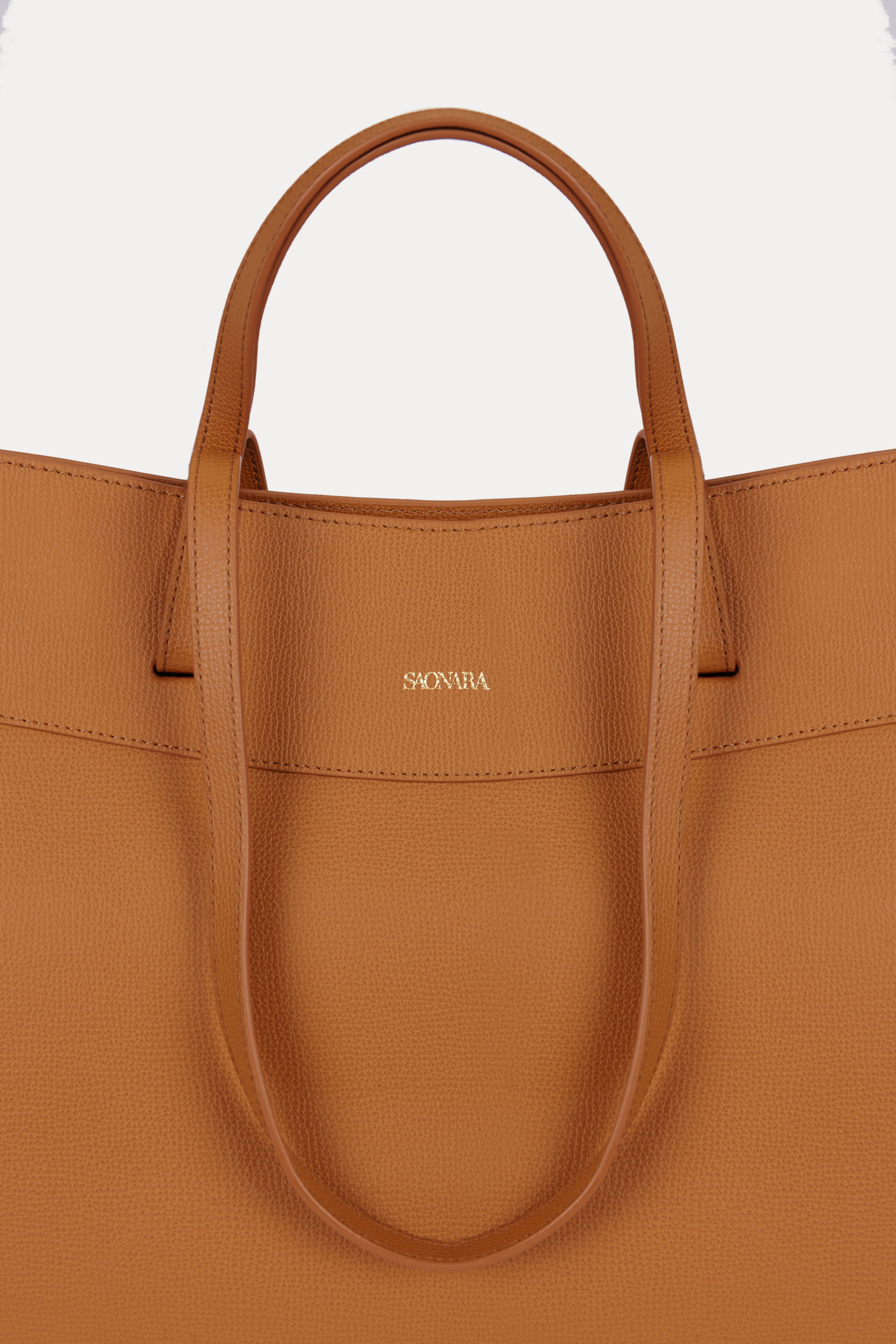 SAONARA SHOPPING BAG CAMEL LEATHER