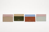 CARD HOLDER TAUPE/PEONY LEATHER